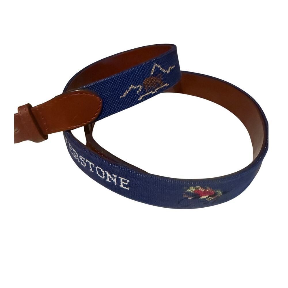 Smathers & Branson Needlepoint Cornerstone Club Belt Men’s Sz. 40